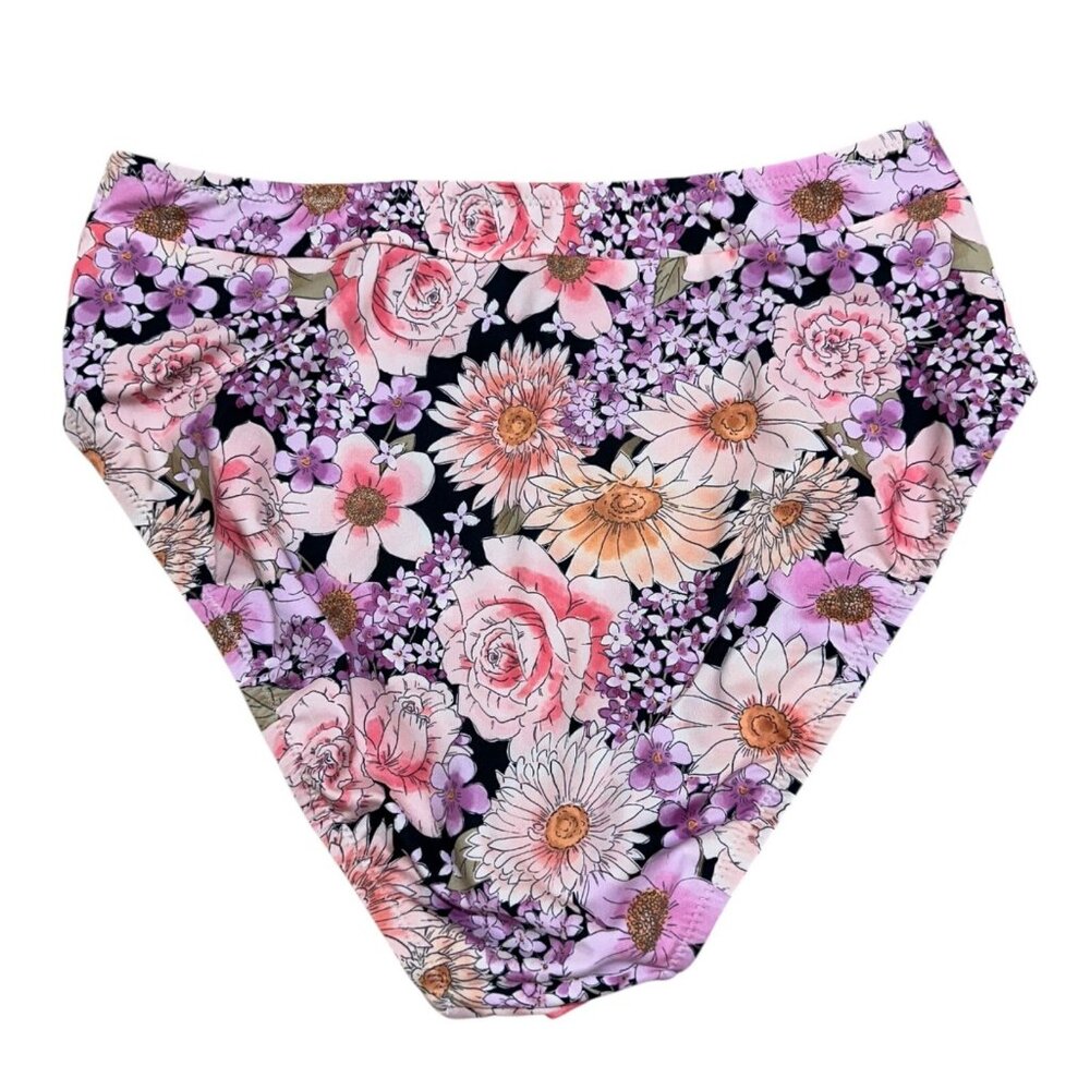 Sanctuary Womens Size L Floral Petal Pusher Banded High Leg Rise Swim Bottom NWT - Picture 4 of 6